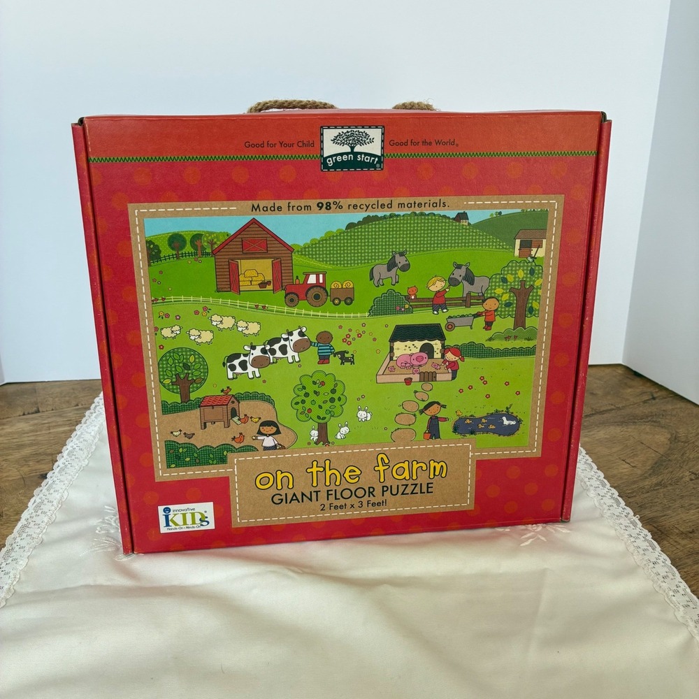Innovative Kids Green Start On the Farm Giant Floor Puzzle 35 Pieces 2x3 Ft New